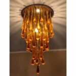 Amber “Big Drops” Murano Glass cascade Flush Mount - Image 4