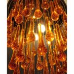 Amber “Big Drops” Murano Glass cascade Flush Mount - Image 2