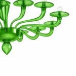 Contemporary Italian lively Green Murano Glass Chandelier - Image 3