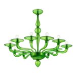 Contemporary Italian lively Green Murano Glass Chandelier - Image 4