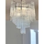 Contemporary Luxury Rectangular "Tronchi" Murano Glass Burnished Chandelier - Image 2