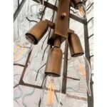 Contemporary Luxury Rectangular "Tronchi" Murano Glass Burnished Chandelier - Image 7