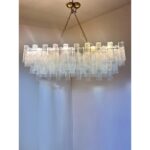 Contemporary Luxury Rectangular "Tronchi" Murano Glass Burnished Chandelier - Image 8