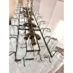 Contemporary Luxury Rectangular "Tronchi" Murano Glass Burnished Chandelier - Image 9