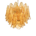 Contemporary Modern Amber "Rondini" Murano Glass Chandelier.
