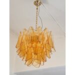Contemporary Modern Amber "Rondini" Murano Glass Chandelier. - Image 3