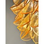 Contemporary Modern Amber "Rondini" Murano Glass Chandelier. - Image 4
