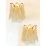 Contemporary Modern Sanded Champagne "Rondini" Murano Wall Sconces - Image 7