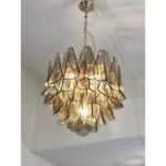 Contemporary Modern Smoked-Fumè "Rondini" Murano Glass Chandelier - Image 2