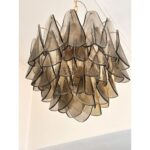 Contemporary Modern Smoked-Fumè "Rondini" Murano Glass Chandelier - Image 5