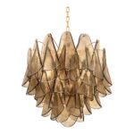 Contemporary Modern Smoked-Fumè "Rondini" Murano Glass Chandelier