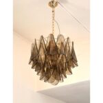 Contemporary Modern Smoked-Fumè "Rondini" Murano Glass Chandelier - Image 8
