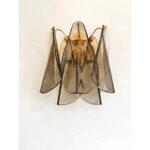 Contemporary Modern Smoked-Fumè "Rondini" Murano Wall Sconce - Image 6