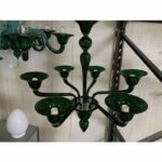 Contemporary Murano Glass Chandelier in Decò Style  in Translucent Dark Green Color - Image 2