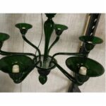 Contemporary Murano Glass Chandelier in Decò Style  in Translucent Dark Green Color - Image 3