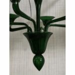 Contemporary Murano Glass Chandelier in Decò Style  in Translucent Dark Green Color - Image 5