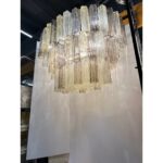 Contemporary Oval Champagne E Fumè “Tronchi” Murano Glass Chandelier - Image 5