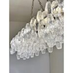 Contemporary Rectangular "Poliedro" Murano Glass Brunish Chandelier - Image 7