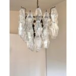 Contemporary Rectangular "Poliedro" Murano Glass Brunish Chandelier - Image 8