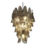 Smoked-Fumè “Rondini” Murano Glass Cascade Chandelier