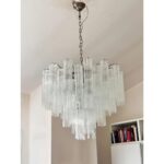 Contemporary Trasparent “Tronchi” Murano Glass Brunish Chandelier in Venini Style - Image 7