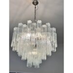 Contemporary Trasparent “Tronchi” Murano Glass Brunish Chandelier in Venini Style - Image 4
