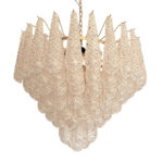 Huge Italian “Conchiglie” Murano Glass Gold Chandelier