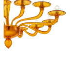 Italian Contemporary Amber Murano Glass Chandelier - Image 5