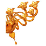 Italian Contemporary Modern Elegant "Rigadin" amber Murano Glass Chandelier - Image 4