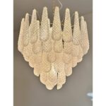 Italian “Conchiglie” Murano Glass Gold Chandelier - Image 8