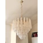 Italian “Conchiglie” Murano Glass Gold Chandelier - Image 5