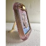 Mid-Century Modern Style Ametista “Torchon” Murano Glass Picture Frame and Unaquered Brass - Image 4