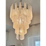Venetian“Conchiglie” Murano Glass Cascade Black Nikel Chandelier - Image 4
