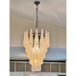 Venetian“Conchiglie” Murano Glass Cascade Black Nikel Chandelier - Image 3