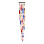 Monumental  Multicolor “SquareD Bark” Murano Glass Italian Cascade