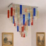Monumental Contemporary Multicolor “Square Bark” Murano Glass Italian Flush Mount - Image 3