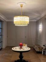Murano Glass concave "Triedro" Chandelier  in brushed gold - Image 6