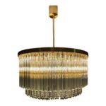 Murano Glass concave "Triedro" Chandelier  in brushed gold - Image 7