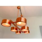 Rectangular Polished Copper Chandelier Italian Chandelier by SimoEng - Image 3
