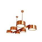 Rectangular Polished Copper Chandelier Italian Chandelier by SimoEng - Image 5