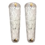 Huge Italian Clear Murano Glass Wall Sconce in Mid-Century Modern Style - Image 8