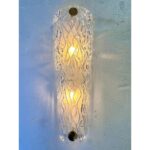 Huge Italian Clear Murano Glass Wall Sconce in Mid-Century Modern Style - Image 4
