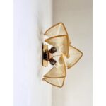 Amber “Rondini” Murano Glass Gold Wall Sconce in Mazzega Style - Image 4