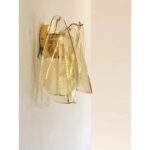 Amber “Rondini” Murano Glass Gold Wall Sconce in Mazzega Style - Image 5