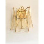 Amber “Rondini” Murano Glass Gold Wall Sconce in Mazzega Style - Image 6