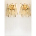 Amber “Rondini” Murano Glass Gold Wall Sconce in Mazzega Style - Image 2