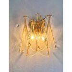 Amber “Rondini” Murano Glass Gold Wall Sconce in Mazzega Style - Image 7