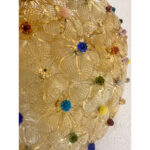 Venetian Gold Flowers and Multicolored Murano Glass Flush Mount - Image 6