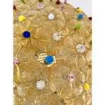 Venetian Gold Flowers and Multicolored Murano Glass Flush Mount - Image 3