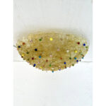 Venetian Gold Flowers and Multicolored Murano Glass Flush Mount - Image 2
